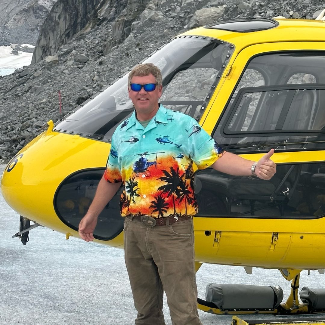 A Man and a Helicopter in Juneau Alaska